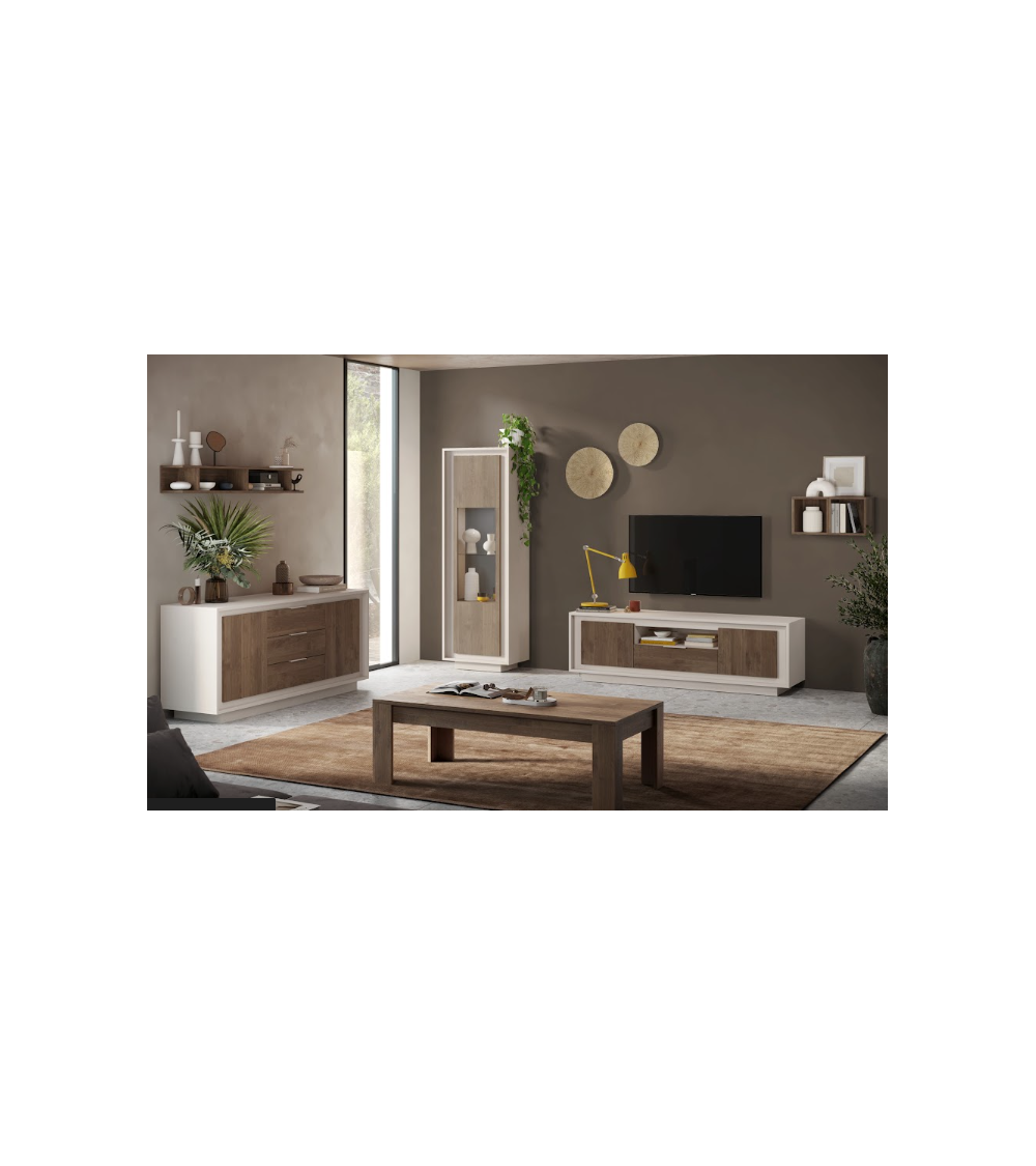 Ensemble meuble TV SKY 3 pièces – Finition Cashmere / Mercure